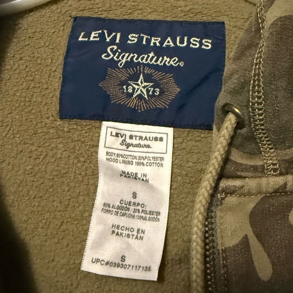 Levi's Olive Green Camo Hooded Zip Jacket - Picture 5 of 5